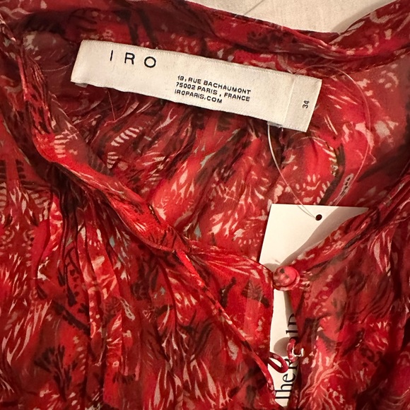 IRO Red Blouse, button down & oversized - size 34/XS - Picture 3 of 3